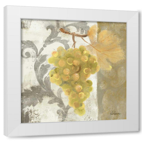 Acanthus and Paisley With Grapes II White Modern Wood Framed Art Print by Hristova, Albena