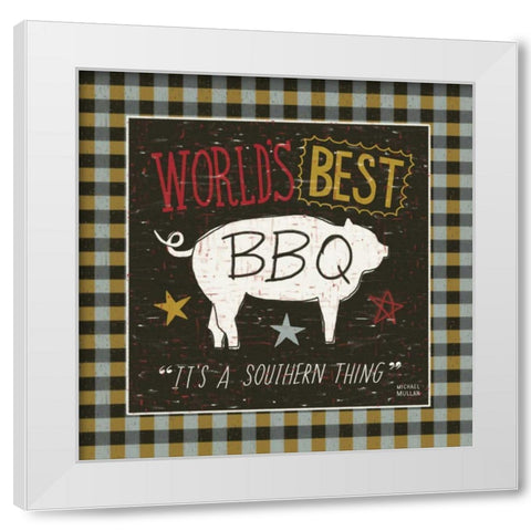 Southern Pride Best BBQ White Modern Wood Framed Art Print by Mullan, Michael