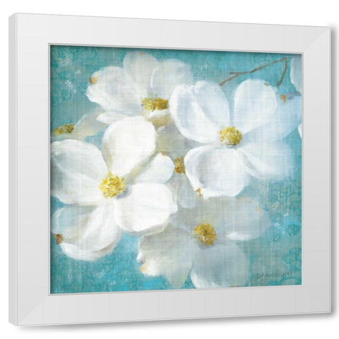 Indiness Blossom Square Vintage II White Modern Wood Framed Art Print by Nai, Danhui