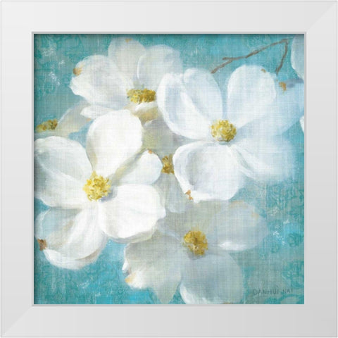 Indiness Blossom Square Vintage II White Modern Wood Framed Art Print by Nai, Danhui