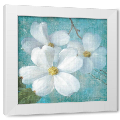 Indiness Blossom Square Vintage III White Modern Wood Framed Art Print by Nai, Danhui