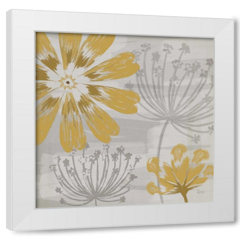 Flowers in the Wind I White Modern Wood Framed Art Print by Charron, Veronique