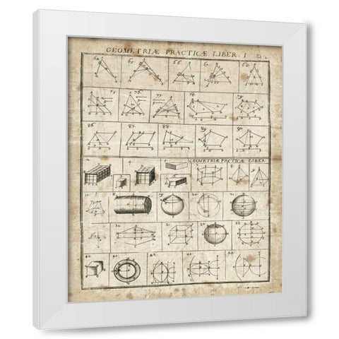 Geometric Chart I White Modern Wood Framed Art Print by Wild Apple Portfolio