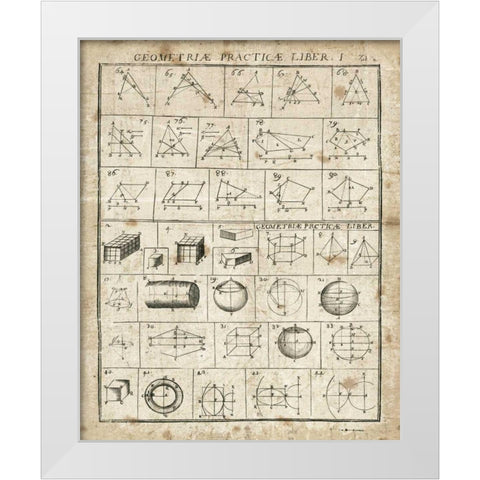 Geometric Chart I White Modern Wood Framed Art Print by Wild Apple Portfolio