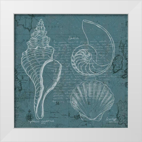 Coastal Blueprint I White Modern Wood Framed Art Print by Fabiano, Marco