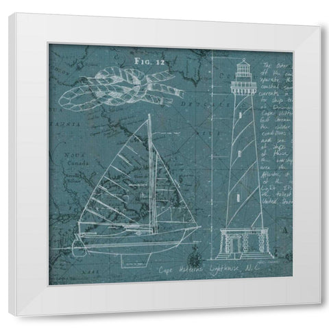 Coastal Blueprint III White Modern Wood Framed Art Print by Fabiano, Marco