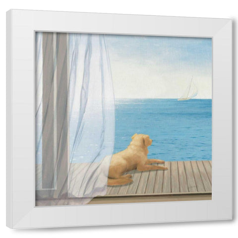 Blue Breeze II White Modern Wood Framed Art Print by Wiens, James