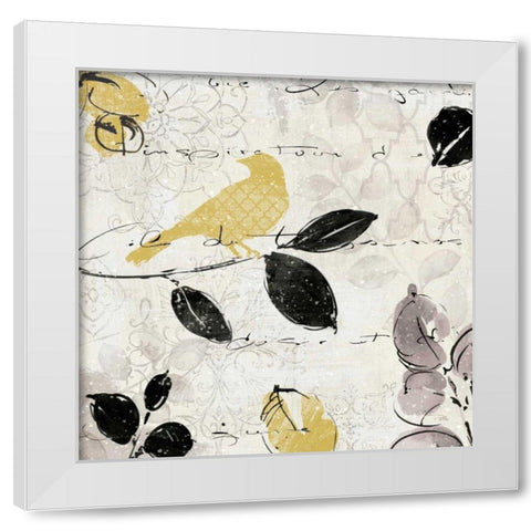 Plume and Motif I White Modern Wood Framed Art Print by ERR, Pela