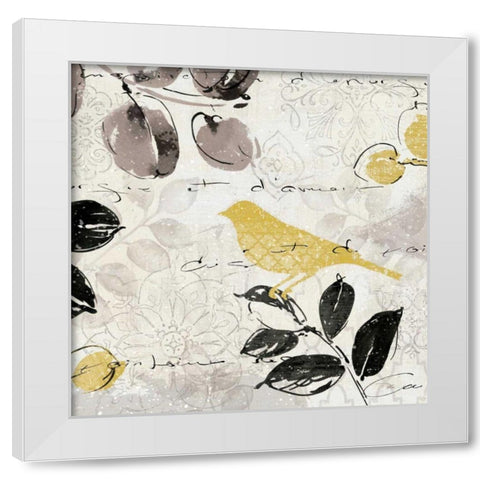 Plume and Motif II White Modern Wood Framed Art Print by ERR, Pela