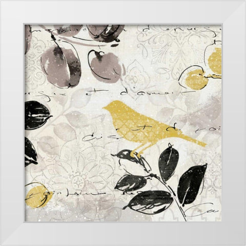 Plume and Motif II White Modern Wood Framed Art Print by ERR, Pela