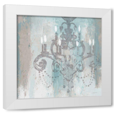 Candelabra Teal II White Modern Wood Framed Art Print by Wiens, James