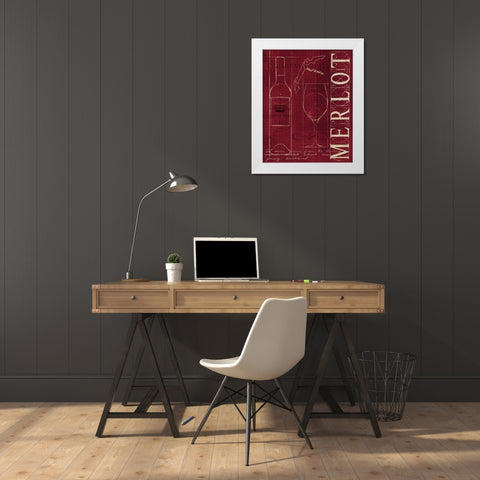 Wine Blueprint II v2 White Modern Wood Framed Art Print by Fabiano, Marco