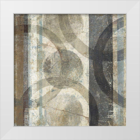 Raku II White Modern Wood Framed Art Print by Wild Apple Portfolio