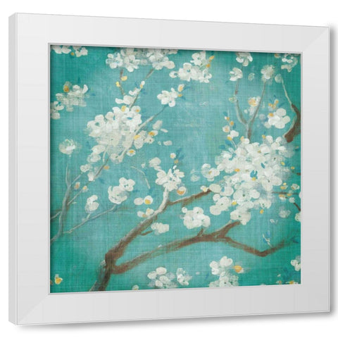 White Cherry Blossoms I White Modern Wood Framed Art Print by Nai, Danhui