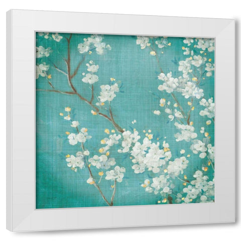 White Cherry Blossoms II White Modern Wood Framed Art Print by Nai, Danhui