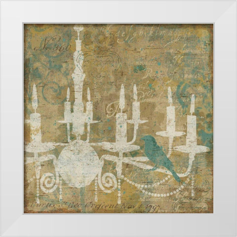 Faded Ornate I Aqua White Modern Wood Framed Art Print by Pela Studio