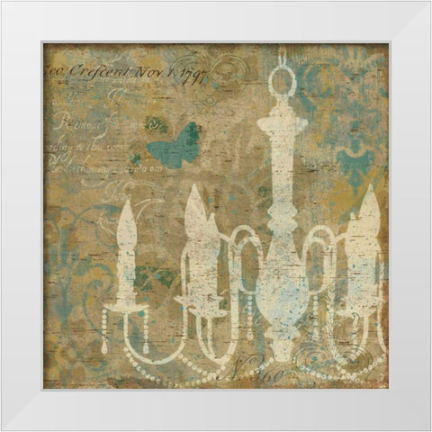 Faded Ornate II Aqua White Modern Wood Framed Art Print by Pela Studio