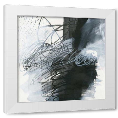 Whats Happening I White Modern Wood Framed Art Print by Davies, Jane