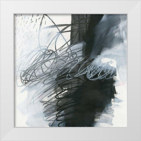 Whats Happening I White Modern Wood Framed Art Print by Davies, Jane