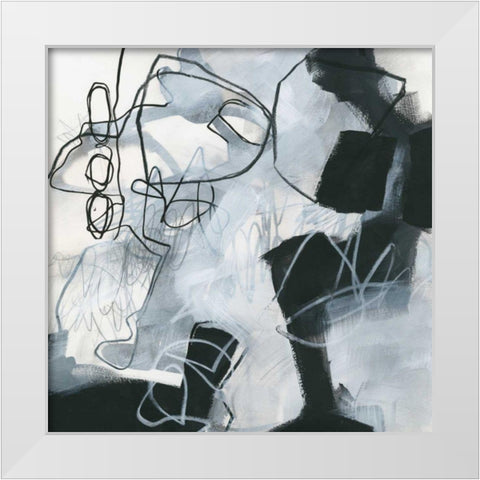 Whats Happening II White Modern Wood Framed Art Print by Davies, Jane