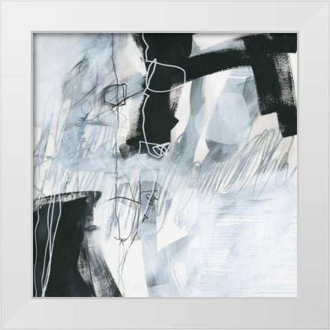 Whats Happening V White Modern Wood Framed Art Print by Davies, Jane