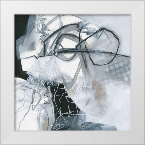 Whats Happening VI White Modern Wood Framed Art Print by Davies, Jane
