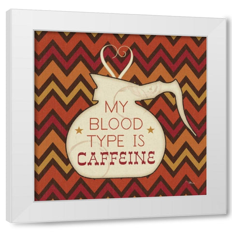 Caffeine I White Modern Wood Framed Art Print by Pela Studio
