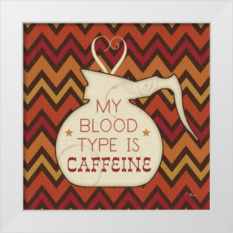 Caffeine I White Modern Wood Framed Art Print by Pela Studio