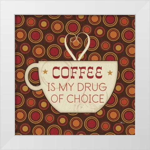 Caffeine II White Modern Wood Framed Art Print by Pela Studio