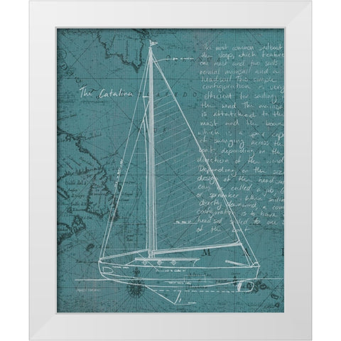 Coastal Blueprint VI White Modern Wood Framed Art Print by Fabiano, Marco