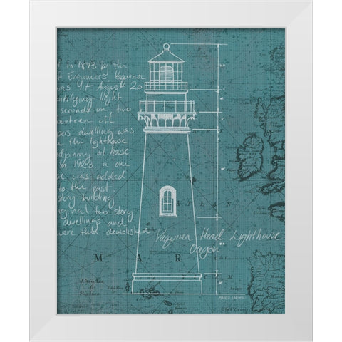 Coastal Blueprint VII White Modern Wood Framed Art Print by Fabiano, Marco