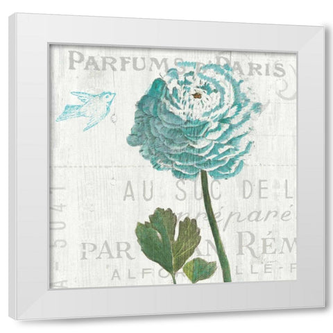 Floral Messages on Wood II Blue White Modern Wood Framed Art Print by Schlabach, Sue