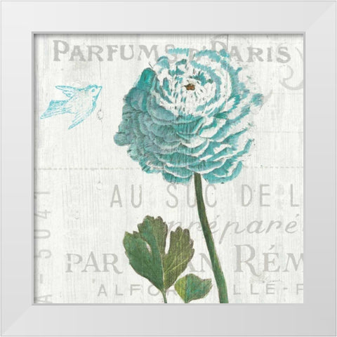 Floral Messages on Wood II Blue White Modern Wood Framed Art Print by Schlabach, Sue