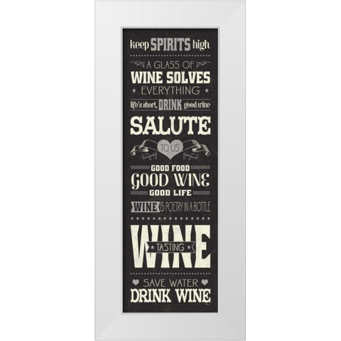 Wine Lovers II White Modern Wood Framed Art Print by Pela Studio