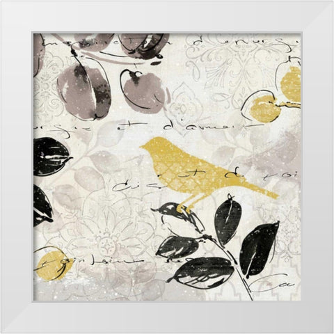 Plume and Motif II White Modern Wood Framed Art Print by ERR, Pela