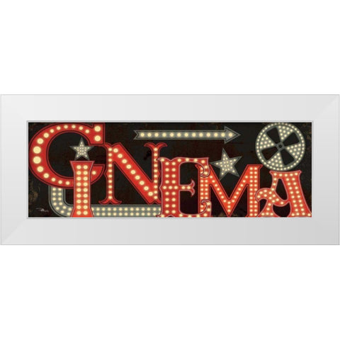 Movie Lights I White Modern Wood Framed Art Print by Pela Studio
