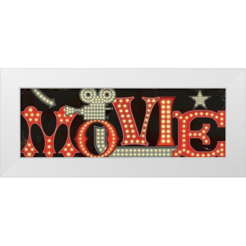Movie Lights II White Modern Wood Framed Art Print by Pela Studio