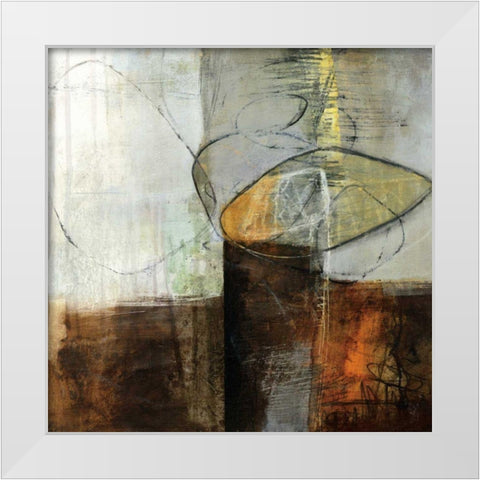 Abstract Pebble IV White Modern Wood Framed Art Print by Davies, Jane