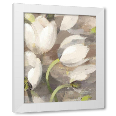 Tulip Delight II White Modern Wood Framed Art Print by Hristova, Albena