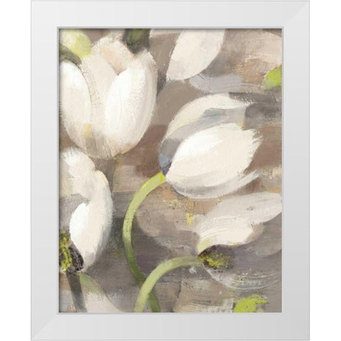 Tulip Delight II White Modern Wood Framed Art Print by Hristova, Albena