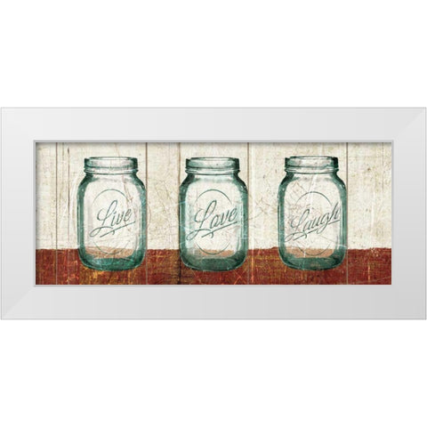 Flea Market Mason Jars Panel II Table White Modern Wood Framed Art Print by Wild Apple Portfolio