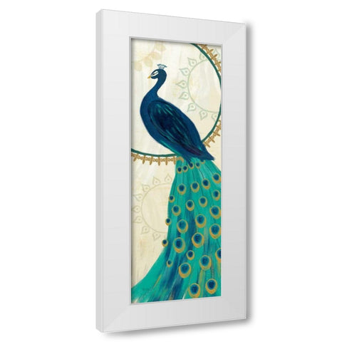 Proud as a Peacock IV White Modern Wood Framed Art Print by Charron, Veronique