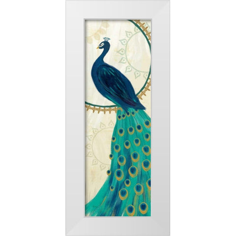 Proud as a Peacock IV White Modern Wood Framed Art Print by Charron, Veronique