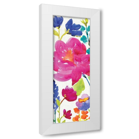 Floral Medley Panel II White Modern Wood Framed Art Print by Wild Apple Portfolio