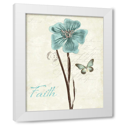 Slated Blue III Faith White Modern Wood Framed Art Print by Pertiet, Katie