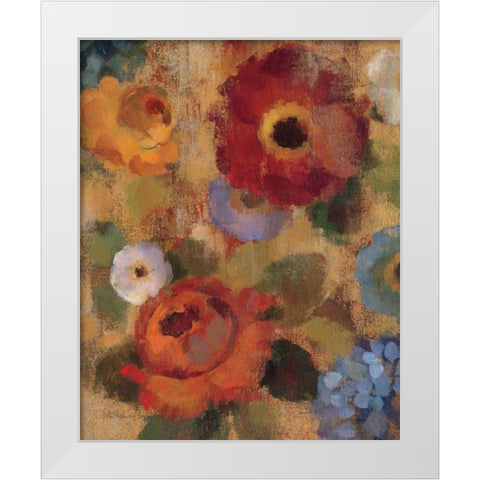Jacquard Floral II Crop White Modern Wood Framed Art Print by Vassileva, Silvia