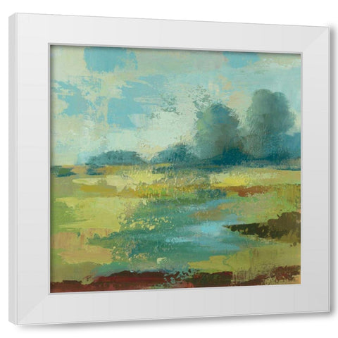 Windsor Blue Field IV White Modern Wood Framed Art Print by Vassileva, Silvia