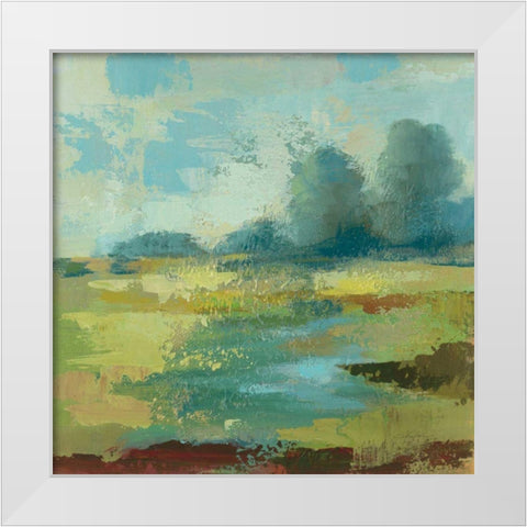 Windsor Blue Field IV White Modern Wood Framed Art Print by Vassileva, Silvia