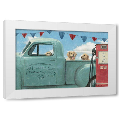 Lets Go for a Ride II White Modern Wood Framed Art Print by Wiens, James