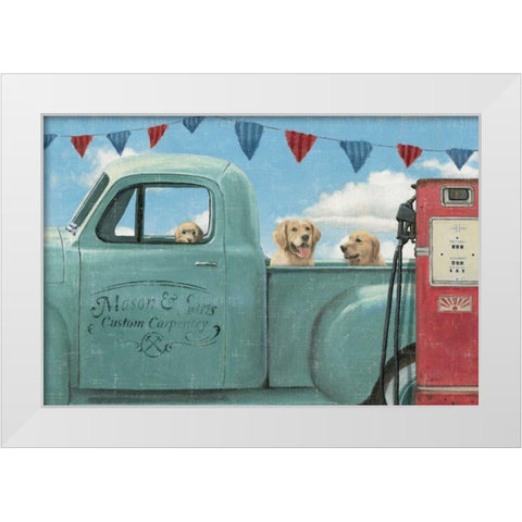 Lets Go for a Ride II White Modern Wood Framed Art Print by Wiens, James